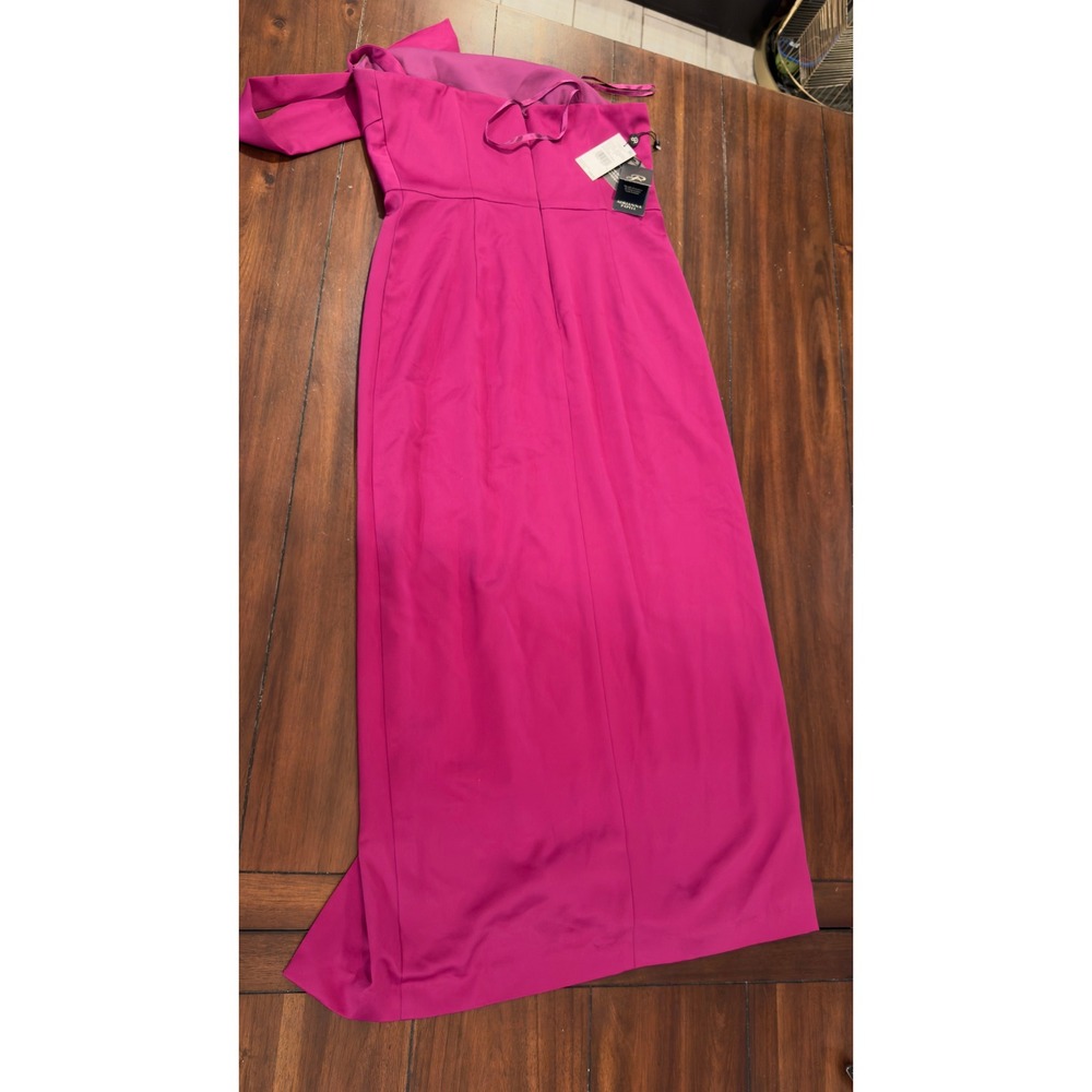 Adrianna Papell Women's Satin Crepe Dress Evening Gown Wild Magenta SZ 6 NEW NWT - Picture 6 of 16